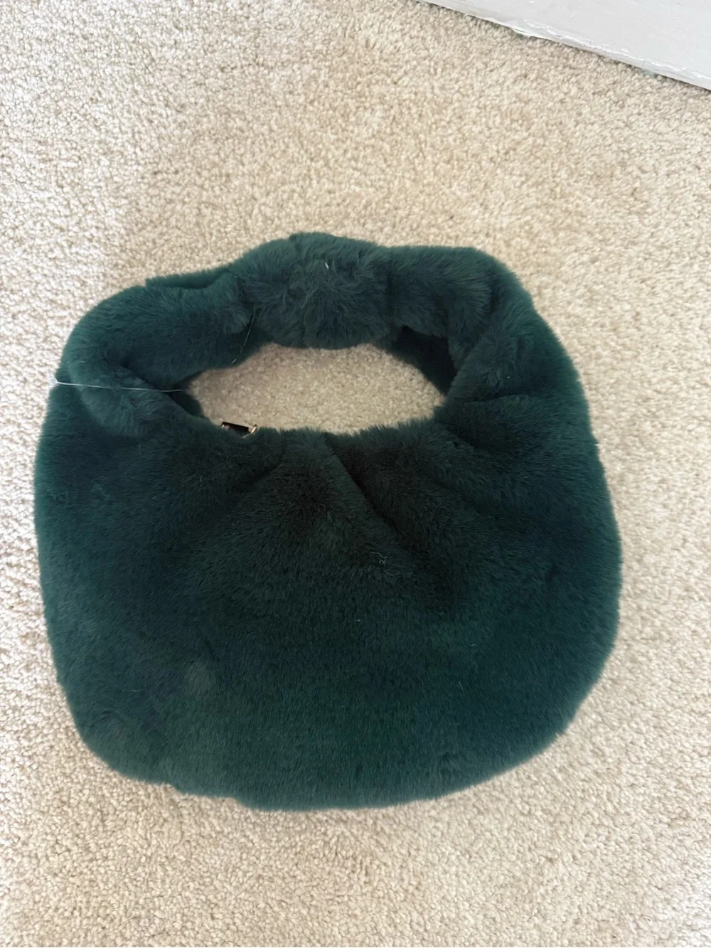 Anthropologie Hobo Bag Mi Faux Fur in Emerald Green